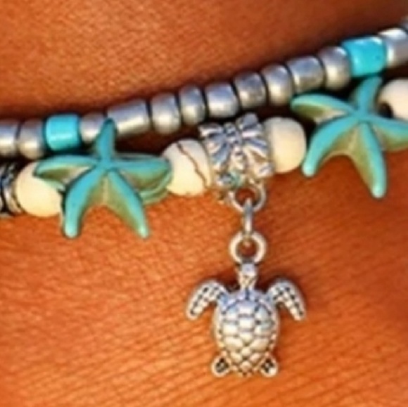 Turtle and Starfish anklet - Picture 2 of 2